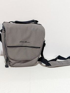 Eddie Bauer Grey Padded Camera Bag Crossbody